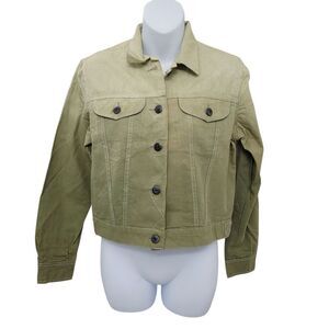2/$20 Vintage 90s Green Buttons Down Denim Jacket Size: M
